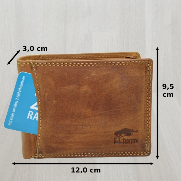 Wild Things Only Ledergeldbörse Rustikales Design Rindleder Herren Portemonnaie mit Doppel Stepp Nähten